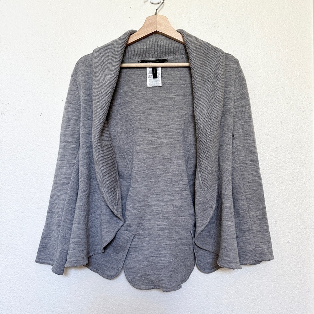 BCBGMaxAzria Gray Open Front Cardigan